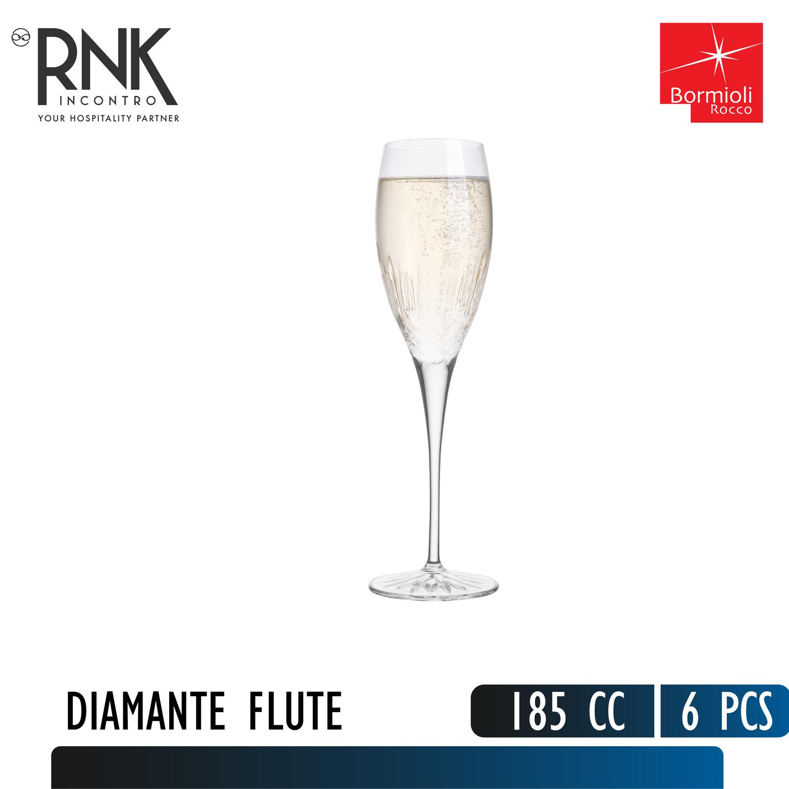 Bormioli Rocco Diamante Flute Crystalline Glass, 185 cc