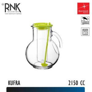 Bormioli Rocco Kufra Jug with Lid Soda Calcico, 2150 cc - Green Lid