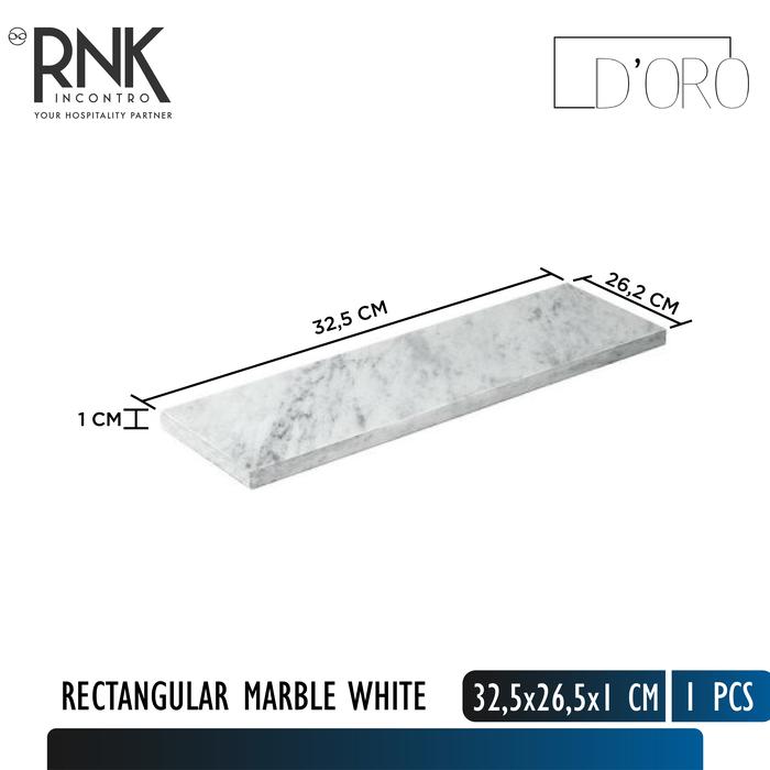 D'oro Rectangular Marble, White - Image 5