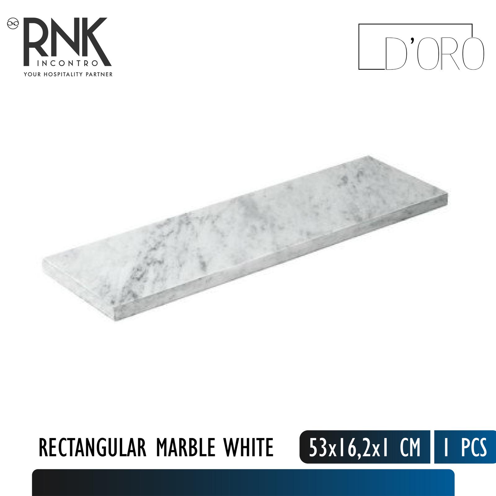 D'oro Rectangular Marble, White