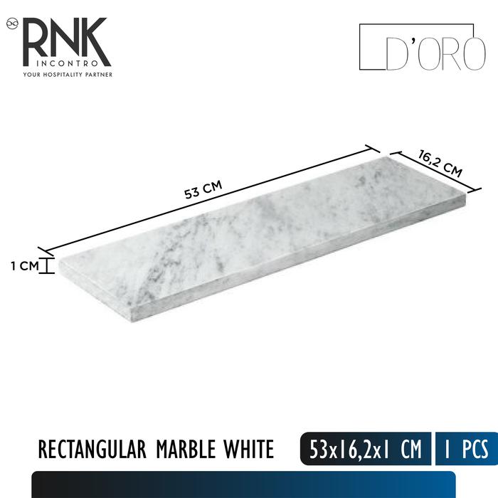 D'oro Rectangular Marble, White - Image 2
