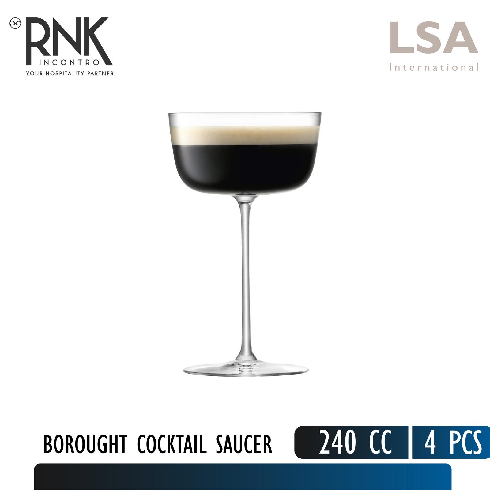 LSA Borought Cocktail Saucer Glass, 240 cc