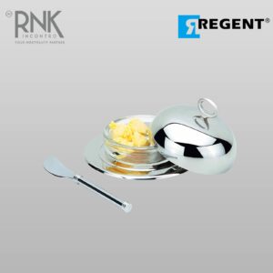 Regent Butter Serving Set Stainless Steel with Spreader, with Pearl Color Ovation Knop