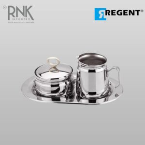 Regent Sugar and Creamer Set on Tray Ovation Stainless Steel